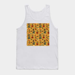 Yellow Splash Tattoo Pattern Tank Top